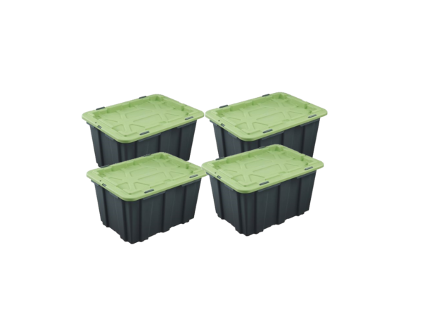 25L Green And Grey Storage Container With Flat Lid - 25L